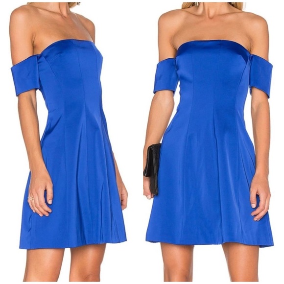 KENDALL + KYLIE Off Shoulder Satin Dress NWT Size Small - Picture 2 of 11